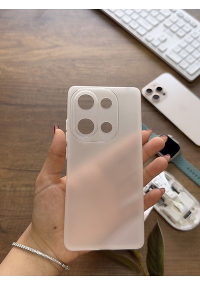 Redmi Note 13 Pro 4g Uyumlu Süper İnce Mat Ultra Thin Silikon Kılıf Beyaz
