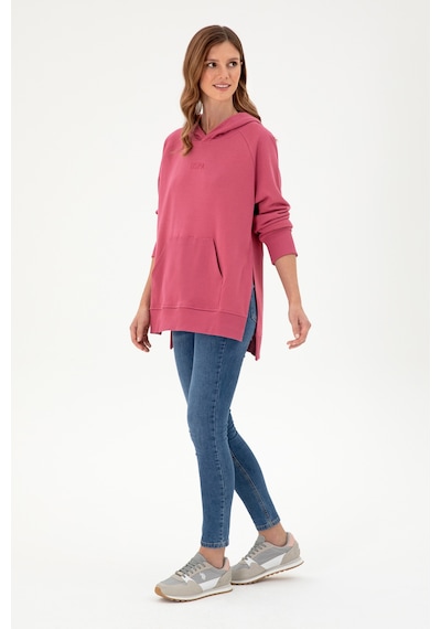 U.S. Polo Assn. Kadın Pembe Kapüşonlu Sweatshirt 50296944-VR167