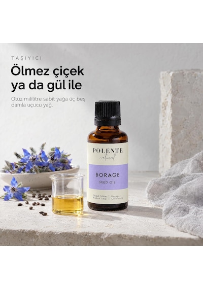 Borage Hodan Yağı,%100 Saf Ve Doğal, Soğuk Sıkım, 30 Ml