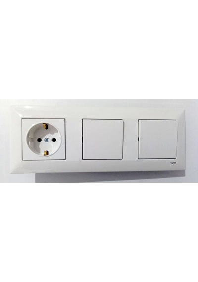 Viko Meridian Beyaz 3lü Set Anahtar + Anahtar + T. Priz