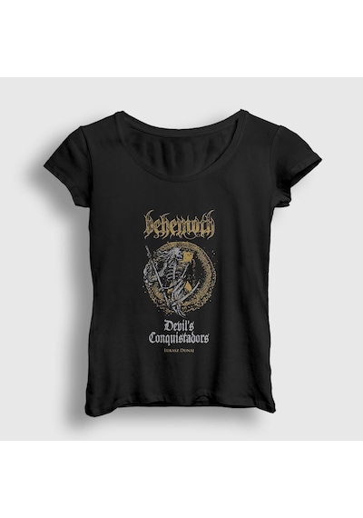 Presmono Kadın Reaper Behemoth T-shirt Siyah
