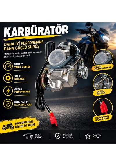125 Cc Scooter Karbüratör - Tüm 125cc Çin & Yerli Scooter Modellere Uyumlu Arasmto