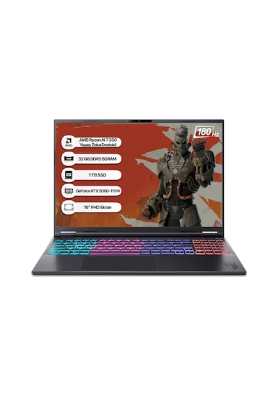 Acer AN16S-61-R95W NH.QXJEY.002 R7 AI-350 32 GB 1 TB SSD RTX5060 16" Free Dos Dizüstü Bilgisayar
