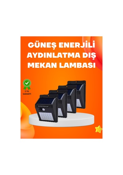 Montajlı Güneş Enerjili Duvar Tipi Aydınlatma 8 Saat Çalışma Süresi Mercan-çok Renkli