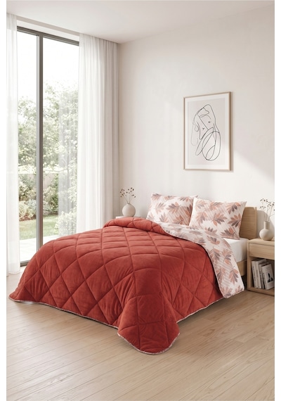 Battal Wellsoft Yorgan Çift Taraflı Yastık Kılıflı 215x235 Cm Turuncu