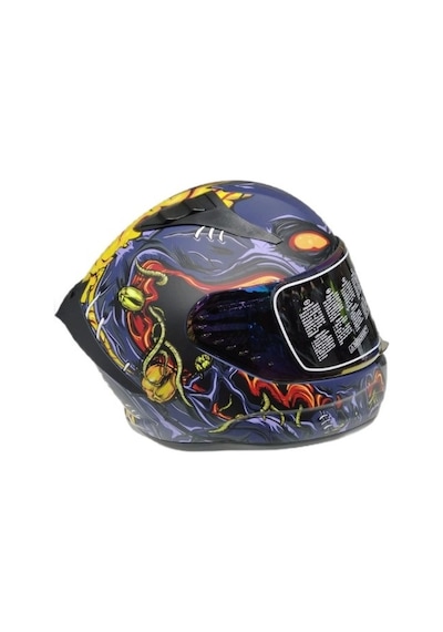Mts Pro 801 Zombi Kask Mat Mavi - Turuncu