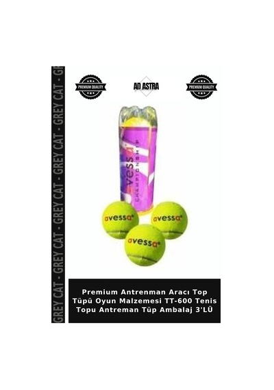 Premium Antrenman Aracı Top Tüpü Oyun Malzemesi Tt-600 Tenis Topu Antreman Tüp Ambalaj 3'lü Çok Renkli