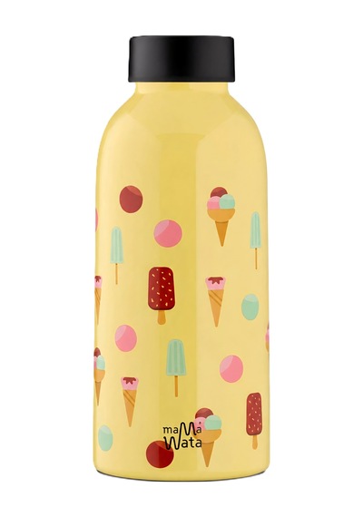 Mamawata Ice Cream Paslanmaz Çelik Termos Matara 470 Ml Sızdırmaz Yalıtımlı Suluk Sarı