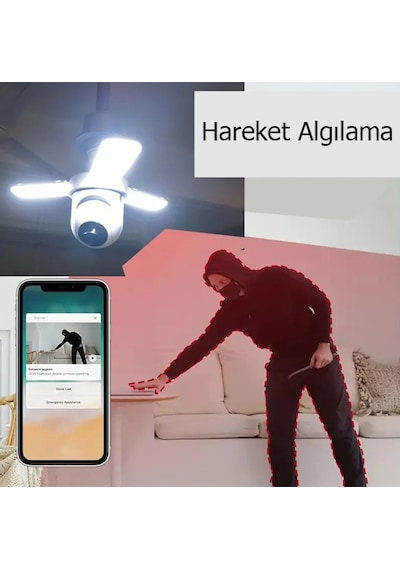 Ev İçi Akıllı Duy Girişli Cctv Güvenlik Kamera Ve Led Ampul Ses Özellikli Ev İçi Akıllı Duy Girişli Cctv Güvenlik Kamera Ve Led Ampul Ses Özellikli