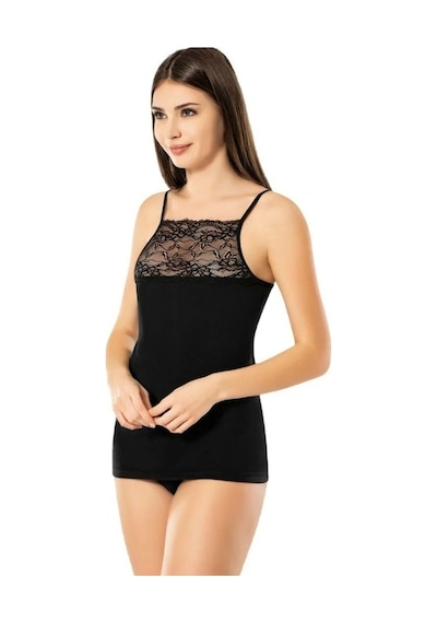 Kadın İp Askılı Geniş Dantelli Bayan Atlet Fanila 6033 001