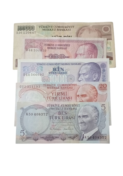 6. 7. Emisyon Kağıt Koleksiyon Para. Antikalar Hobi Hediye Darpane Türk Lirası Kol204