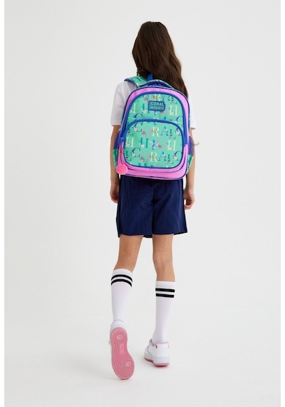 Coral High Yeşil Pembe Kız Çocuk İlkokul Sırt Çantası Ve Kalemlik Seti