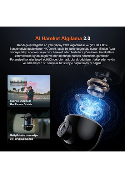 70MAİ Dash Cam X800 Ön Kamera+RC14 Arka Kamera Seti Kırmızı 128 GB