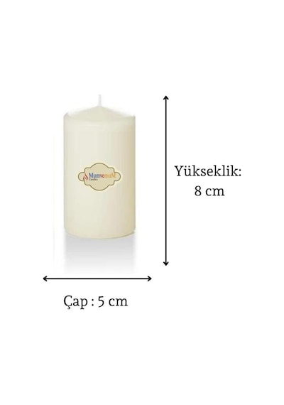 3 Lü Midium Set Mum Krem Çap :5 Cm Krem