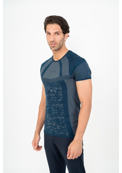 Maraton Active Slimfit Erkek Bisiklet Yaka Kısa Kol Koşu Navymelanj T-shirt 821078 Navy
