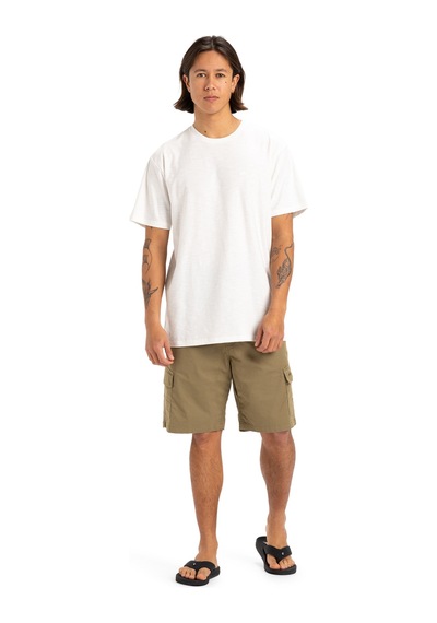 Quiksilver Slub Roundneck Beyaz Erkek Kısa Kol Gömlek Beyaz