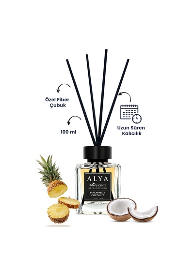 Alya Nature's Scents Green Tea + Hot Chocolate + Pine Apple & Coconut Bambu Çubuklu Oda Kokusu 3 x 100 ML