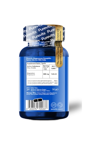 Purevits Magnezyum Complex 200 Mg 60 Tablet