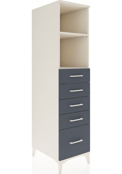 Kronos Dolap 2 Raflı 5 Çekmeceli 44x59x182 Aytaşı-antrasit Aytaşı