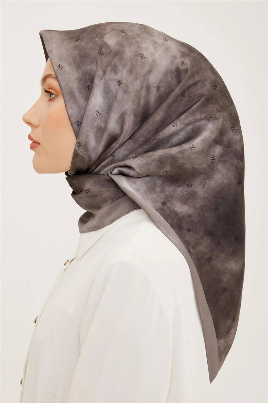 Armine Twill İpek Eşarp 23ya8933 09 KAhverengi