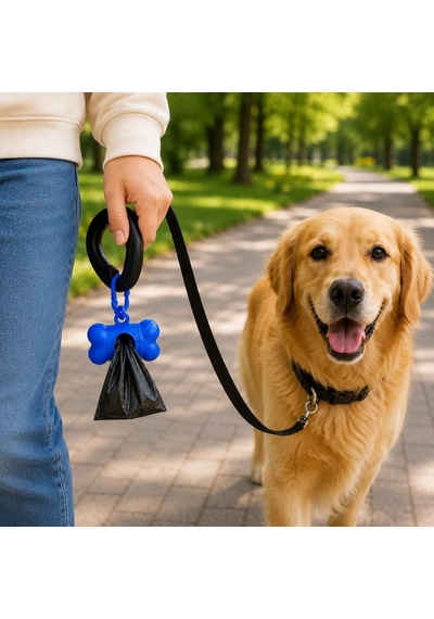 Köpek Kaka Poşeti 6 Rulo + Askılı Dispenser Kılıf, Köpek Dışkı Poşeti, Kaka Torbası, Dışkı Torbası, Poşetlik, Evcil Hayvan Yürüyüş Temizlik Aksesuarı, Karışık Renk