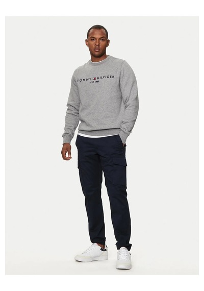 Tommy Hilfiger Erkek Sıfır Yaka Sweatshirt Gri