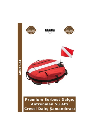 Premium Serbest Dalgıç Antrenman Su Altı Cressi Dalış Şamandırası Çok Renkli