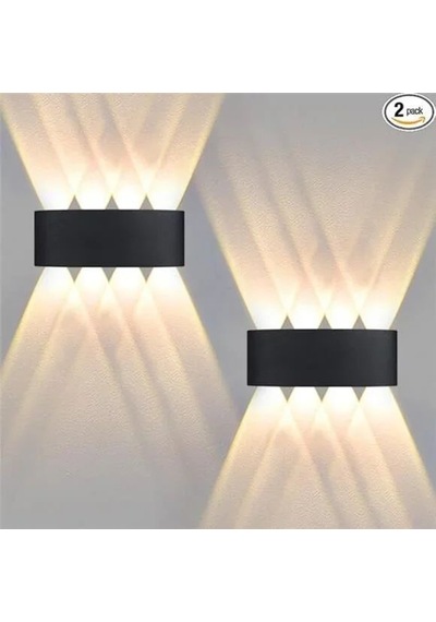 2 Adet 15 Watt, Amber Işık Ledli Çok Kaliteli İç Ve Dış Mekan Aydınlatma Armatürü Bahçe Duvar Apliği Amber