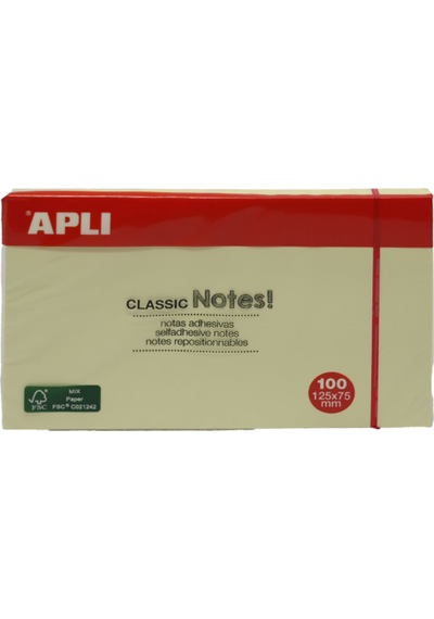 Apli Yapışkanlı Not Kağıdı Classic 100 Yp 125x75 10976