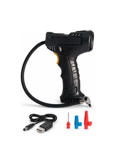Shopexxtra Dijital Lastik Şişirme Cihazı, Kablosuz Araç Hava Pompası, Lcd Ekranlı, Led Fenerli, Otomatik Durdurmalı, Usb Şarjlı Oto Lastik Pompası