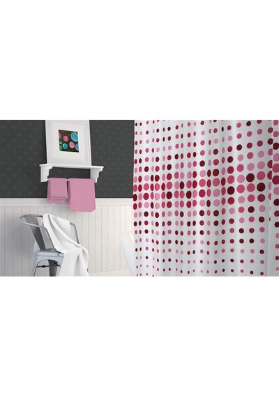 Zethome Evdy Banyo Duş Perdesi 4961 Tek Kanat Pembe 1X180X200 Pembe