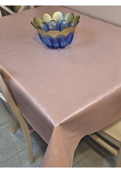 Elyaflı Pvc Muşamba - Desenli Silinebilir Masa Örtüsü Pembe Pembe
