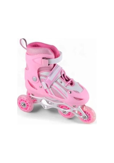 Vadi Pembe Silikon Tekerli Ayarlanabilir Işıklı Paten L 39-42 Hp8136 Pembe - Beyaz