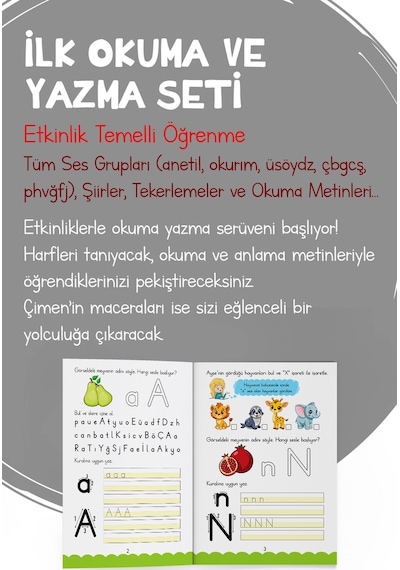 İlk Okuma Ve Yazma Seti 1. Sınıf Anetil Etkinlik Temelli 10 Kitap