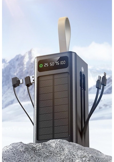 Solar 50.000 Mah Güneş Enerjili Led Işıklı Powerbank Şarj Aleti 4xusb Çıkış Çoklu Şarj Çıkışı Kablo Siyah Solar 50.000 Mah Güneş Enerjili Led Işıklı Powerbank Şarj Aleti 4xusb Çıkış Çoklu Şarj Çıkışı Kablo Siyah