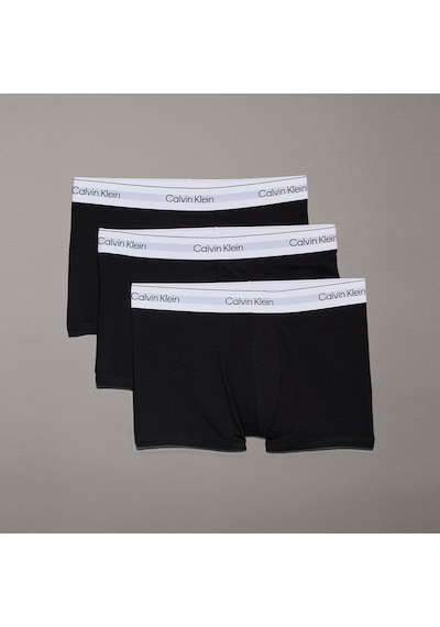Calvin Klein Trunk 3'lü Erkek Siyah Beyaz Bantlı Boxer 026 Lv00nb4392 Siyah