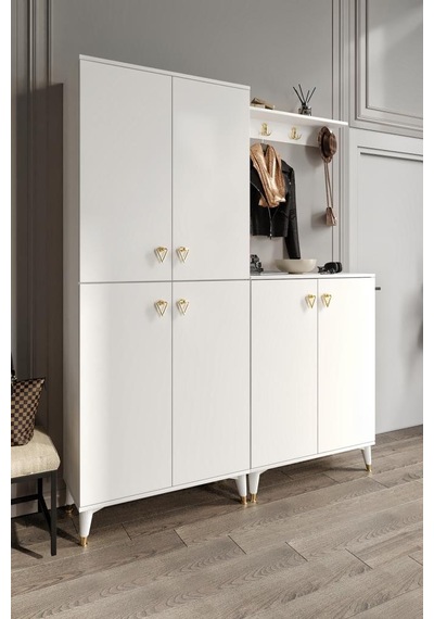Simple Prt6190 Portmanto Vestiyer Beyaz Gold
