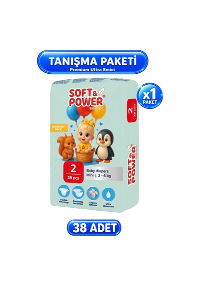 Bebek Bezi No:2 Mini 3-6 Kg 38'li 2 Numara