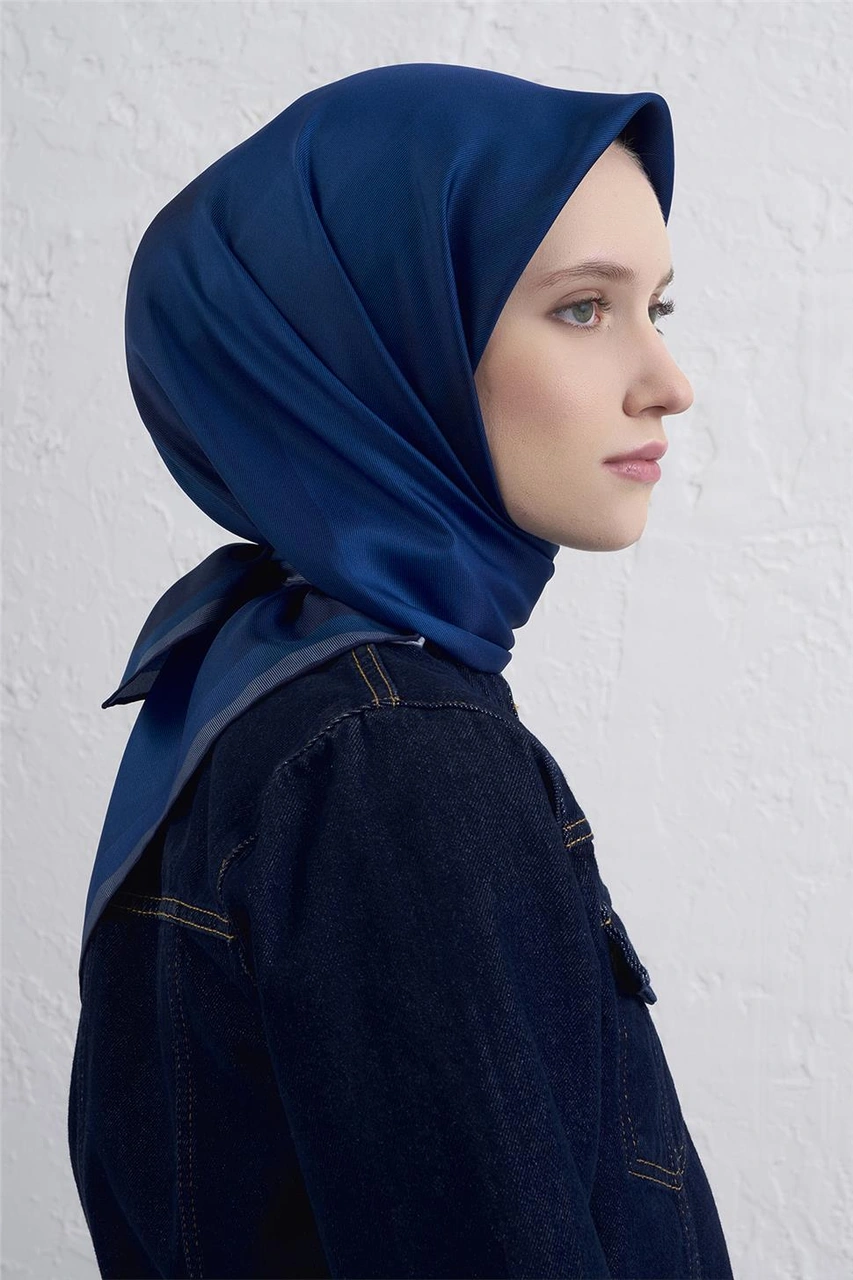 Armine Saf İpek Sura Eşarp 9402d 83 Mavi