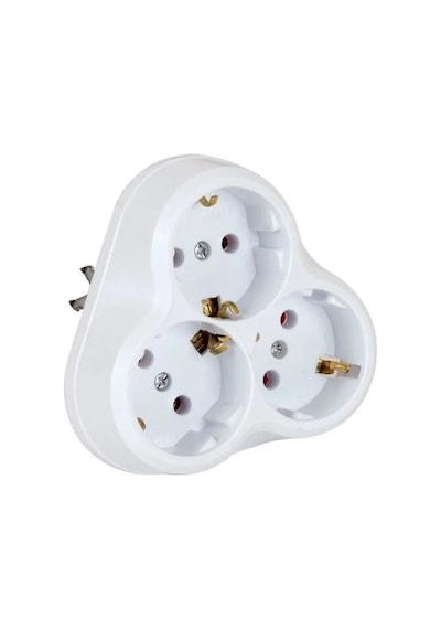 Depa 3'lü Topraklı Golyat Priz Papatya Tasarım Priz Duvar Tipi Çoklayıcı Fiş 16a 250v 3500w