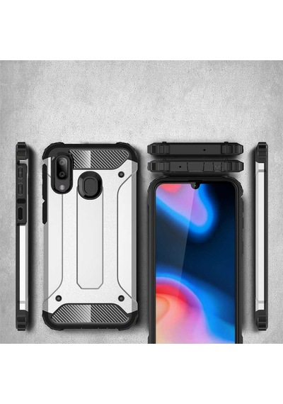 Noktaks - Samsung Galaxy Uyumlu A40 - Kılıf Çift Katman Zırh Tank Crash Military Kapak - Rose Gold