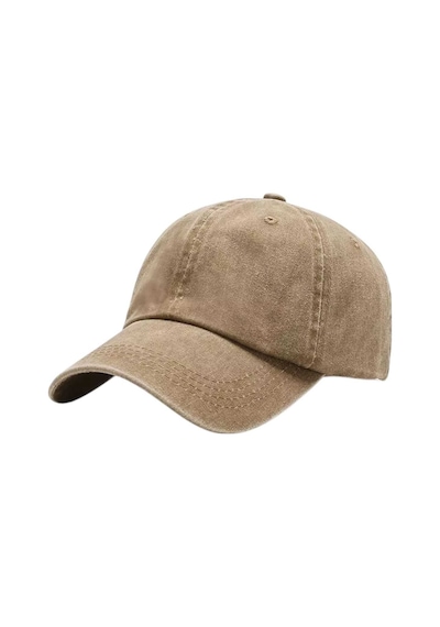 Tezzgelsin Kadın Eskitme Vintage %100 Pamuklu Ayarlanabilir Beyzbol Kep Şapka Camel