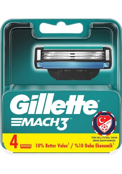 Gillette Mach3 Yedek Tıraş Bıçağı 4'lü