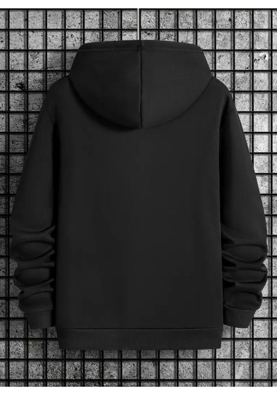 Medinenur Newyorkcıty Baskılı 2 İplik İçi Pamuklu Sweatshirt Siyah