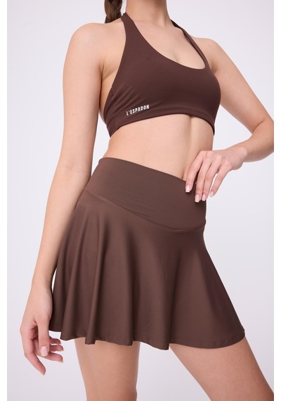 Hıghrıse Flexflow Yüksek Bel Tenis Spor & Aktif Yaşam Etek-şort Skort -2679 Kahverengi