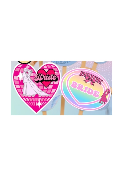 Pembe Kırmızı Bride To Be Konuşma Balonu Seti 8 Parça Bekarlığa Veda Aksesuarı