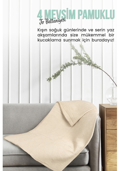 Verra Home Pamuklu Tv Battaniyesi 150 x 200 Bej