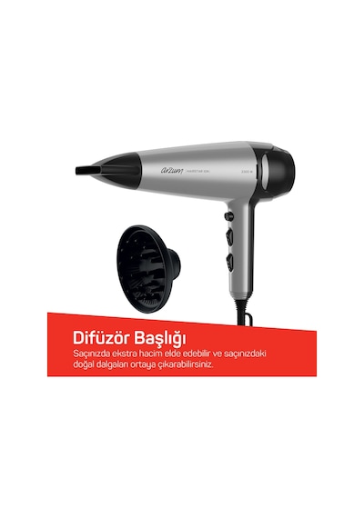 Hairstar Ion Difüzörlü Saç Kurutma Makinesi 2300w Gri - Ar5119