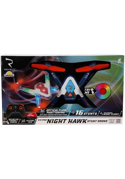Işıklı Usb Şarjlı Uzaktan Kumandalı Night Hawk Stunt Drone Çok Renkli