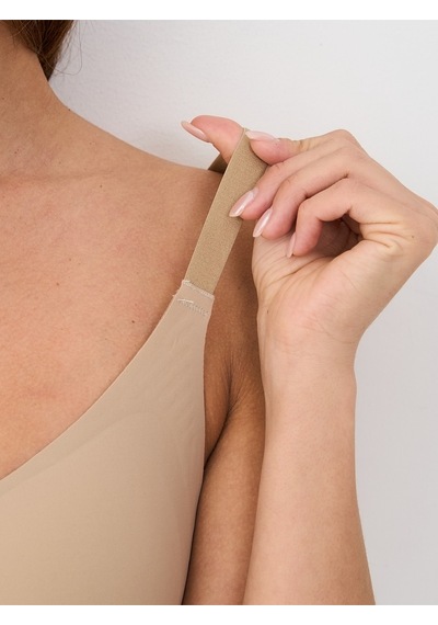 Alya Underwear Kadın Dikişsiz Sütyen Çıkarılabilir Yuvarlak Kaplı Lazer Kesim Görünmez Sütyen Siyah Taş Rengi